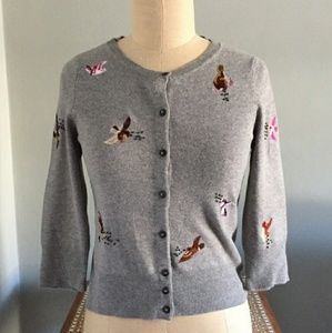 Guinevere cardigan sweater with Embroidered birds